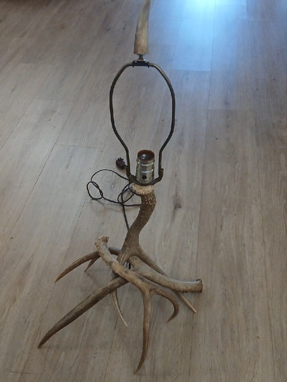 Rustic Antler Table Lamp Base - Brown